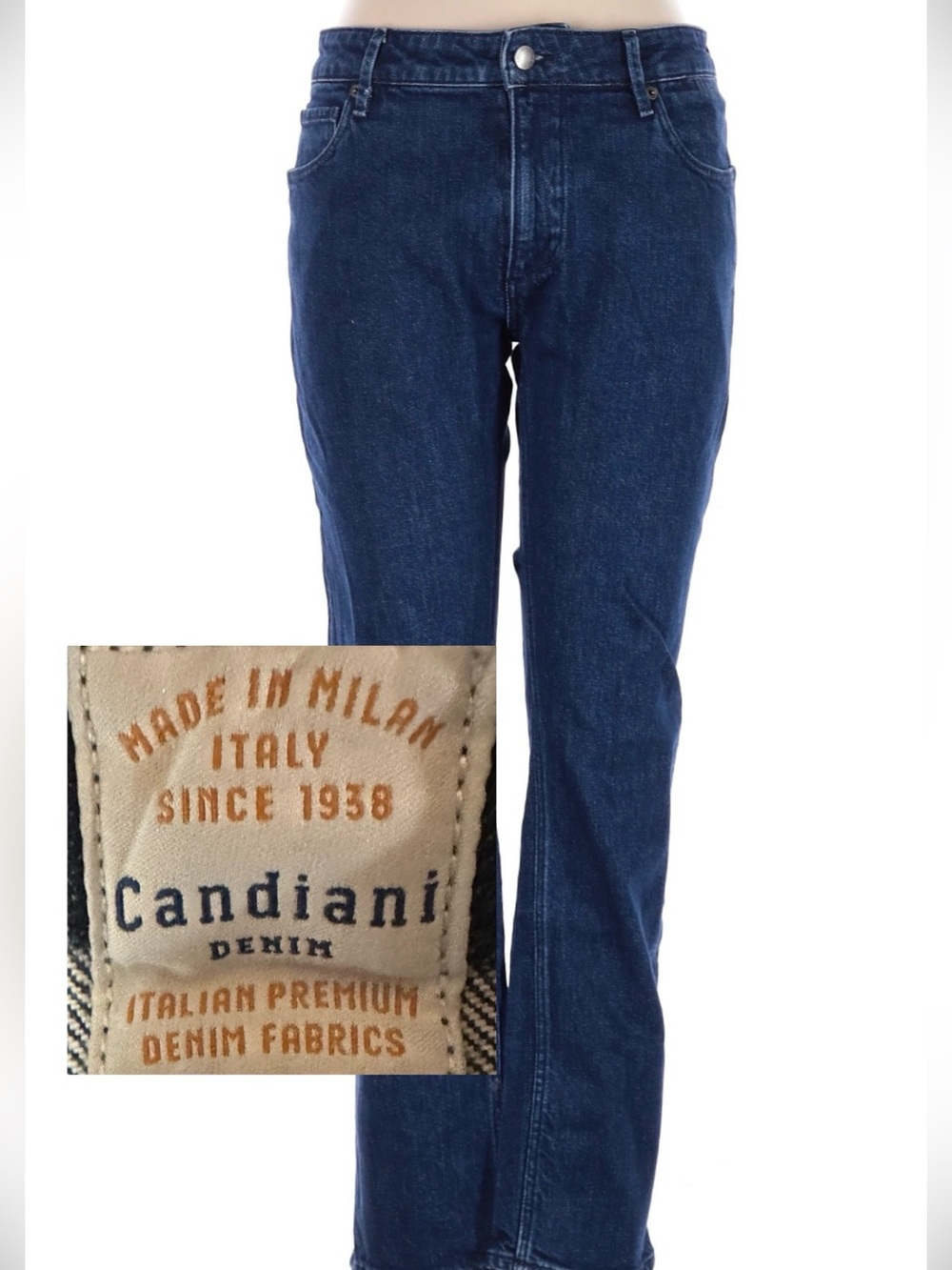 Atelier Munro Italy Slim 5-Pocket Jeans Candiani Denim Blue Mens - LIKE NEW